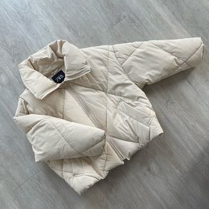 Light Beige Zara Puffer Coat